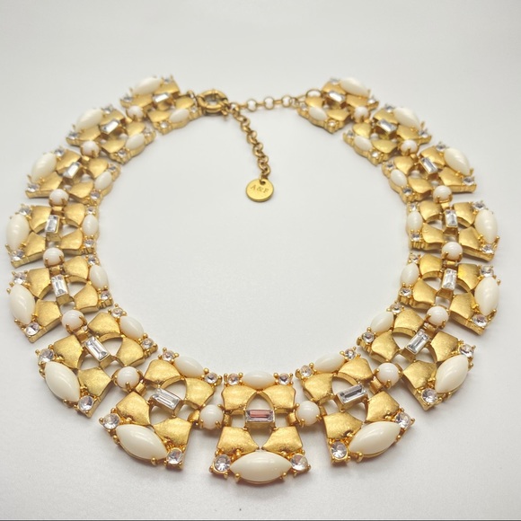 Abercrombie & Fitch Jewelry - A&F Gold Tone Rhinestone Statement Bib Necklace